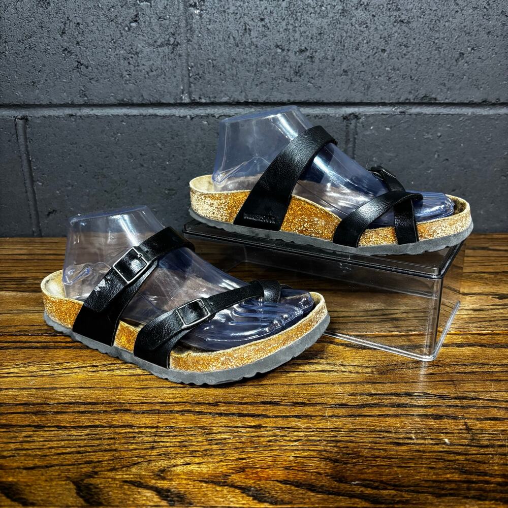 Birkenstock Mayari Black Leather Toe Loop Sandals Women’s EU 38 US 7-7.5